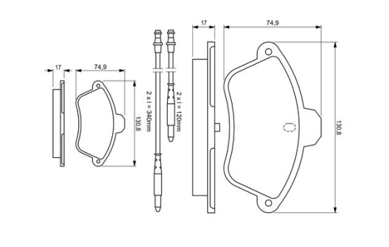 Brake Pad Set, disc brake BP526 Bosch, Image 5