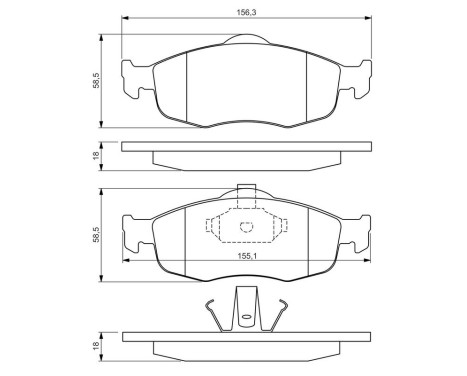 Brake Pad Set, disc brake BP538 Bosch, Image 6