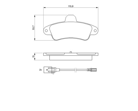 Brake Pad Set, disc brake BP558 Bosch, Image 7