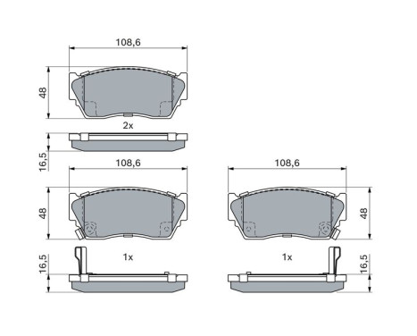 Brake Pad Set, disc brake BP563 Bosch, Image 5