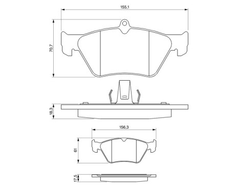 Brake Pad Set, disc brake BP580 Bosch, Image 6