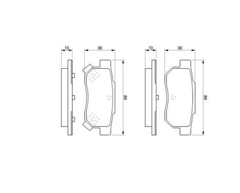 Brake Pad Set, disc brake BP582 Bosch, Image 5