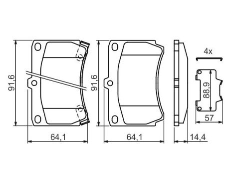 Brake Pad Set, disc brake BP590 Bosch, Image 5