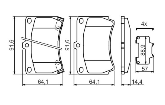 Brake Pad Set, disc brake BP590 Bosch, Image 5