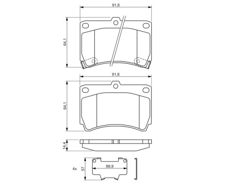 Brake Pad Set, disc brake BP590 Bosch, Image 6