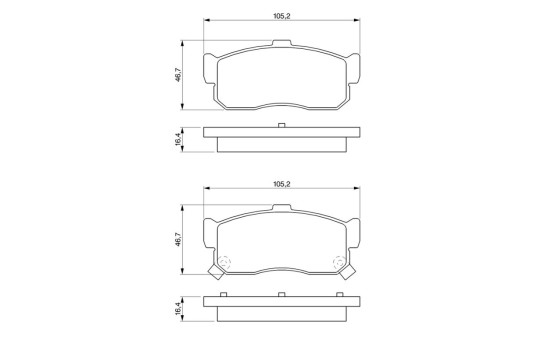 Brake Pad Set, disc brake BP593 Bosch, Image 8