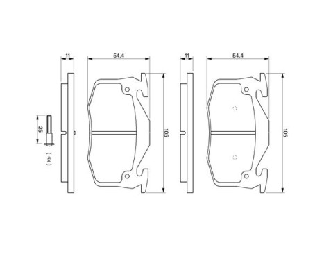 Brake Pad Set, disc brake BP598 Bosch, Image 5