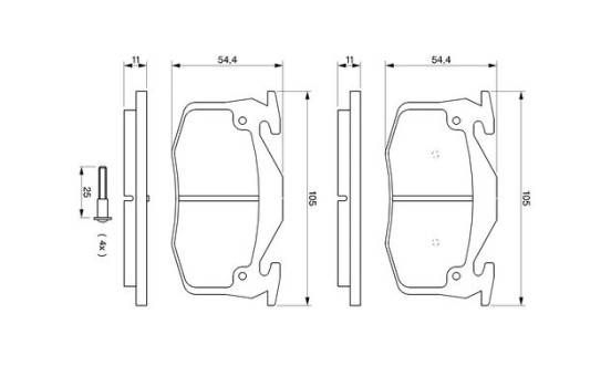 Brake Pad Set, disc brake BP598 Bosch, Image 5