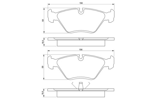 Brake Pad Set, disc brake BP606 Bosch, Image 6