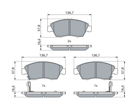 Brake Pad Set, disc brake BP609 Bosch, Image 5