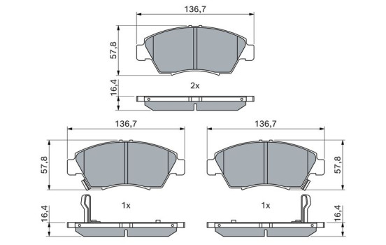 Brake Pad Set, disc brake BP609 Bosch, Image 5