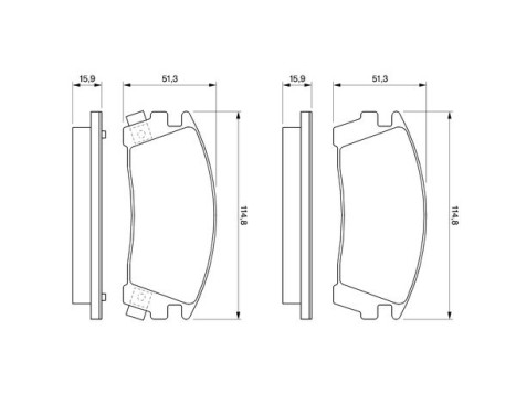 Brake Pad Set, disc brake BP610 Bosch, Image 5