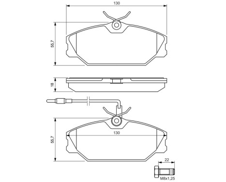 Brake Pad Set, disc brake BP613 Bosch, Image 6