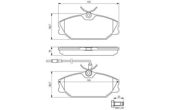 Brake Pad Set, disc brake BP613 Bosch, Image 6