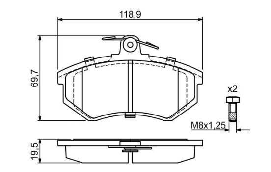 Brake Pad Set, disc brake BP694 Bosch, Image 5