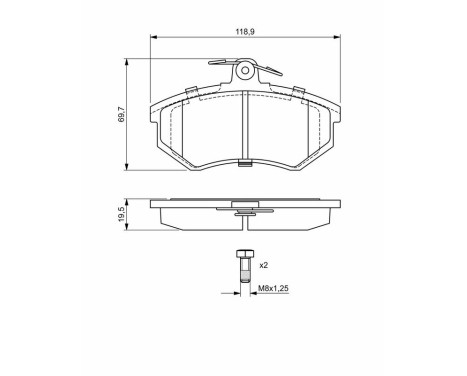 Brake Pad Set, disc brake BP694 Bosch, Image 6