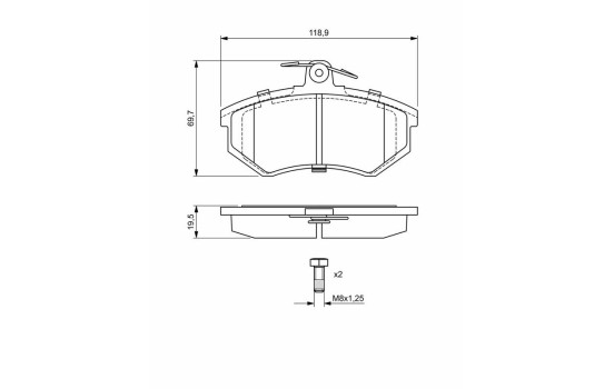 Brake Pad Set, disc brake BP694 Bosch, Image 6