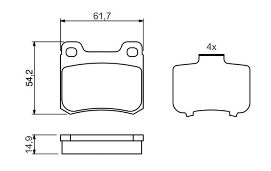 Brake Pad Set, disc brake BP697 Bosch, Image 5