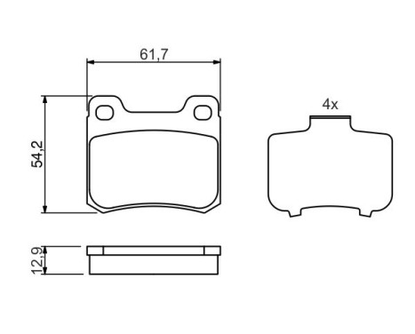 Brake Pad Set, disc brake BP698 Bosch, Image 7