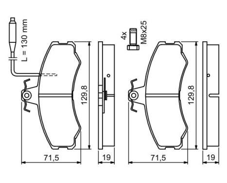 Brake Pad Set, disc brake BP708 Bosch, Image 5