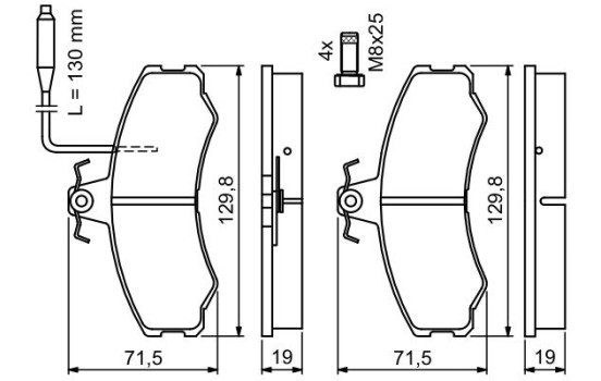 Brake Pad Set, disc brake BP708 Bosch, Image 5