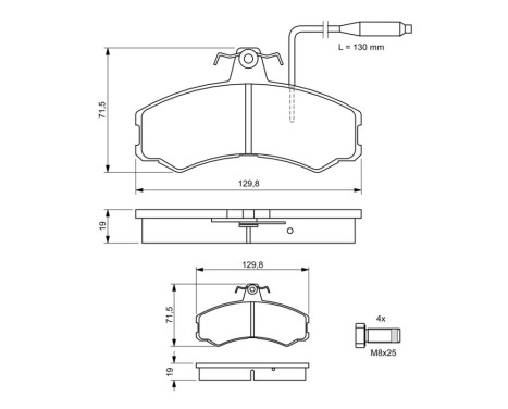 Brake Pad Set, disc brake BP708 Bosch, Image 6