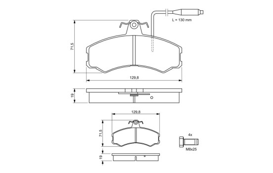 Brake Pad Set, disc brake BP708 Bosch, Image 6