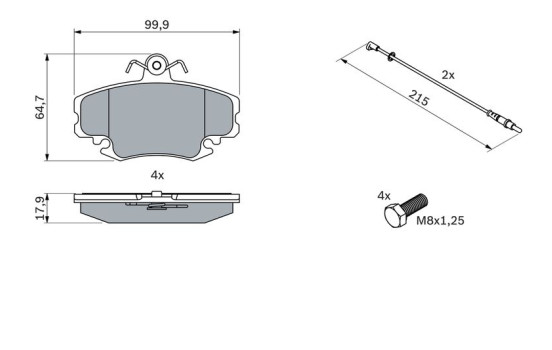 Brake Pad Set, disc brake BP713 Bosch, Image 5