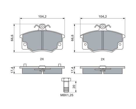 Brake Pad Set, disc brake BP720 Bosch, Image 7