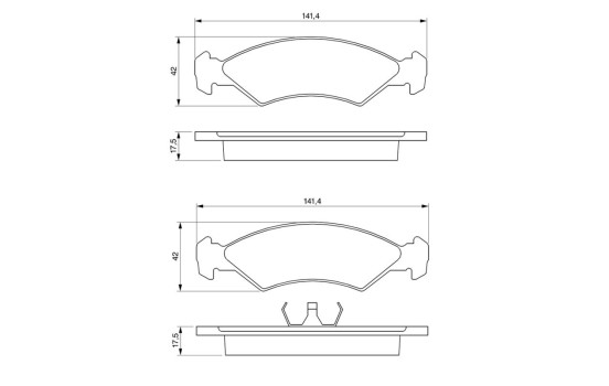 Brake Pad Set, disc brake BP727 Bosch, Image 6