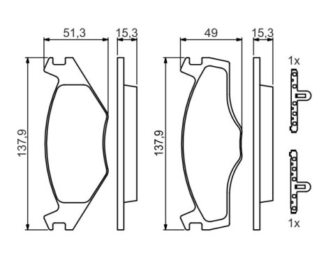 Brake Pad Set, disc brake BP736 Bosch, Image 5