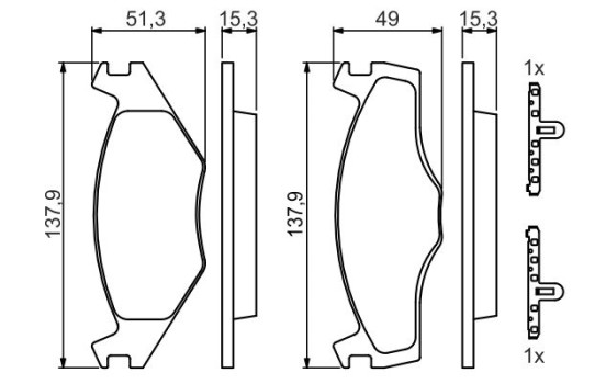 Brake Pad Set, disc brake BP736 Bosch, Image 5
