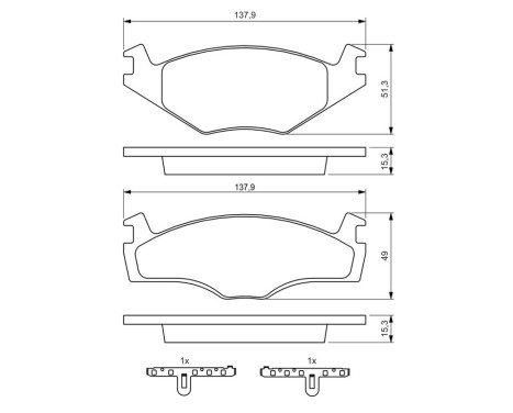 Brake Pad Set, disc brake BP736 Bosch, Image 6