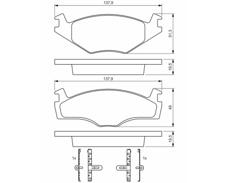 Brake Pad Set, disc brake BP737 Bosch, Image 6