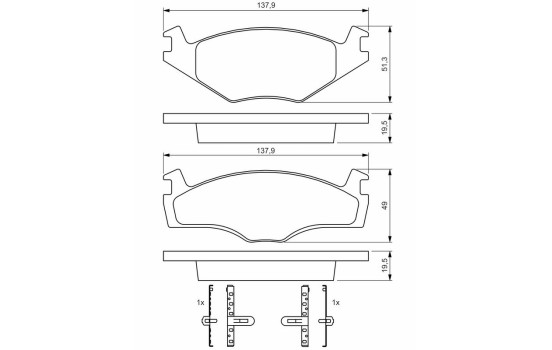 Brake Pad Set, disc brake BP737 Bosch, Image 6