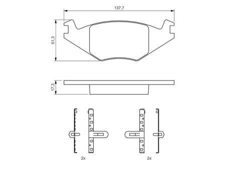 Brake Pad Set, disc brake BP738 Bosch, Image 8
