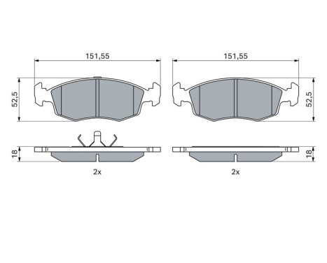 Brake Pad Set, disc brake BP741 Bosch, Image 5