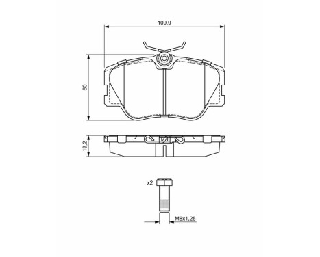 Brake Pad Set, disc brake BP748 Bosch, Image 6