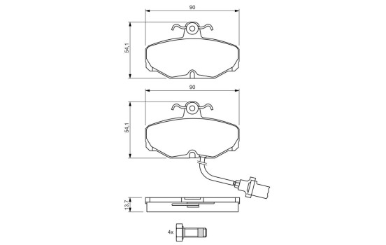 Brake Pad Set, disc brake BP757 Bosch, Image 6