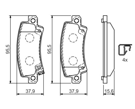 Brake Pad Set, disc brake BP931 Bosch, Image 5