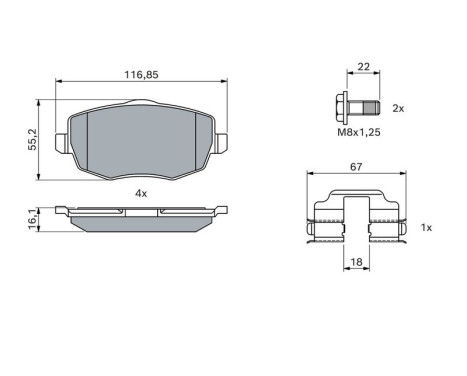 Brake Pad Set, disc brake BP933 Bosch, Image 5