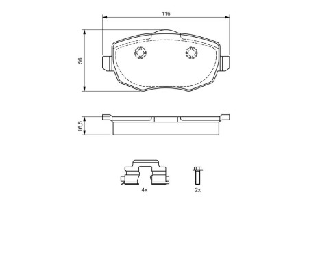 Brake Pad Set, disc brake BP933 Bosch, Image 6