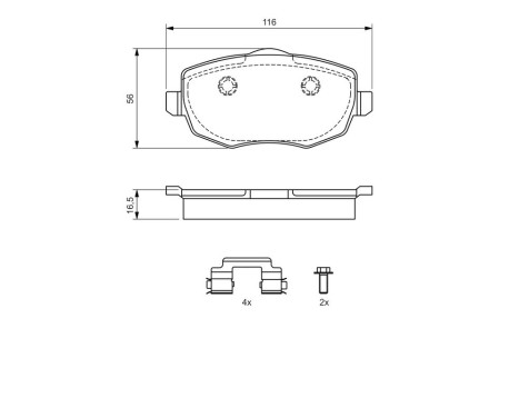Brake Pad Set, disc brake BP934 Bosch, Image 6