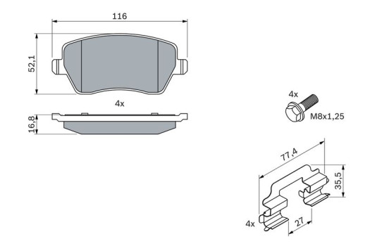 BRAKE PAD SET, DISC BRAKE BP936 Bosch, Image 5