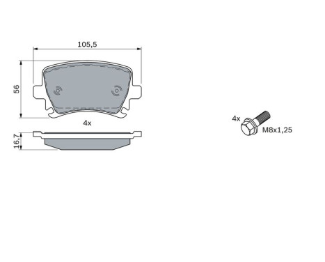 Brake Pad Set, disc brake BP937 Bosch, Image 5