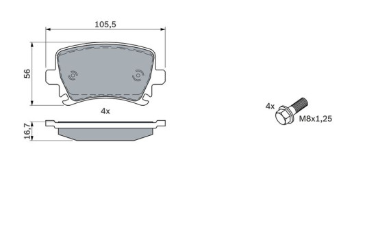 Brake Pad Set, disc brake BP937 Bosch