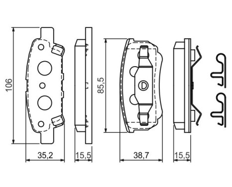 Brake Pad Set, disc brake BP952 Bosch, Image 5