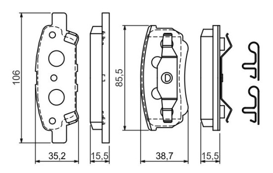 Brake Pad Set, disc brake BP952 Bosch, Image 5
