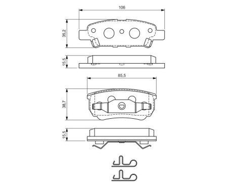 Brake Pad Set, disc brake BP952 Bosch, Image 6