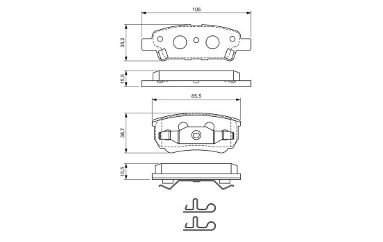 Brake Pad Set, disc brake BP952 Bosch, Image 6
